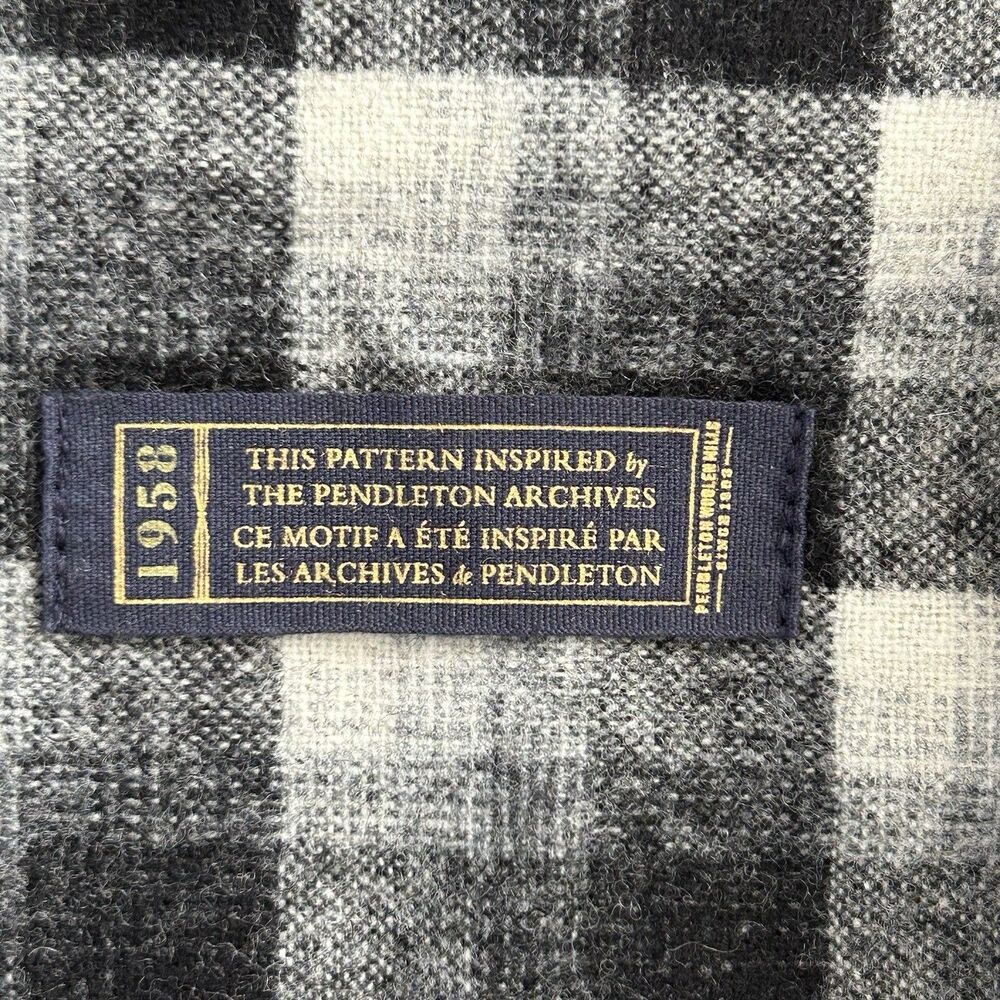 Pendleton Wool Original Board Shirt Mens XXL Black Gray 1958 Plaid Chest Pockets - Picture 8 of 16